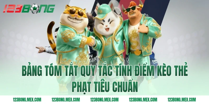 Bảng tóm tắt quy tắc tính điểm kèo thẻ phạt tiêu chuẩn